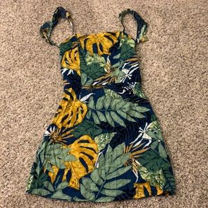 Flower print mini dress